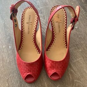 Vince Camuto Naila red wedge heels